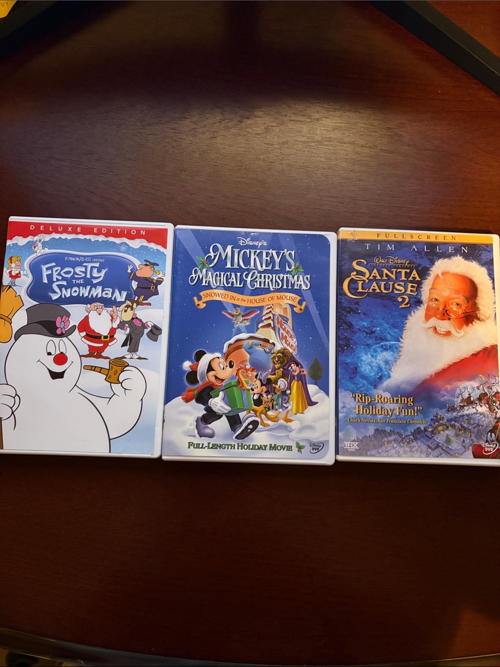 Frosty the Snowman, Mickey’s Magical Christmas + Disney’s Santa Clause2 DVDs